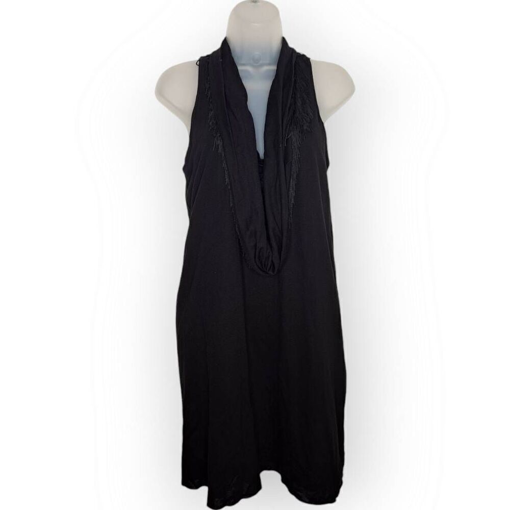 Development by Erica Davies Women's Y2K Cowl Neck Sleeveless Mini Dress Black si
